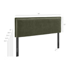 Modway Camille Upholstered Linen Blend Queen Size Headboard - Sage-Removable Slipcover