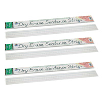 Pacon Dry Erase Sentence Strips - 1-1/2" X 3/4" Ruled - 3" x 24" - White - 3 Packs of 30-Dry erase surface for convenience and ability to reuse again and again