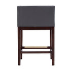 Manhattan Comfort Kingsley 21" Mid-Century Modern Faux Leather Upholstered Counter Stool - Grey and Dark Walnut-Delivered to you Fully Assembled! No Assembly Required