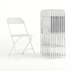 Flash Furniture HERCULES Series Premium Plastic Folding Chair - White - 10 Pack-650 lb. Weight Capacity