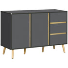 HOMCOM 47.2" L Sideboard Buffet Cabinet - Dark Grey-Strong, striking design: living room cabinet comes in deep grey, with wood-effect accents