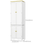 HOMCOM 72" H Freestanding Kitchen Pantry Cabinet with 4 Shelves and 4 Doors - White-Place it in your kitchen, living room, dining room -or even office -for added storage space 