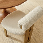 Modway Torian Boucle Fabric Dining Chair - French Oak Ivory - Set of 2-Boucle Fabric Seating