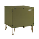 Manhattan Comfort DUMBO 20.07" Modern 1-Drawer Nightstand 2-Piece Set - Olive Green-Snap It Assembly! Includes High Quality Internal Click Grooves for a Simple Assembly, No Tools Required