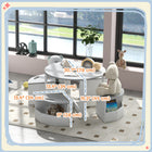 Qaba Kids Table and Chair 5-Piece Set with Storage - Grey-Storage under chair seats for convenient toy keeping 