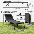 Outsunny Outdoor Folding Lounge Chair for Camping - Hiking - Black-Mesh sling fabric offers excellent breathability