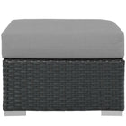 Modway Sojourn Outdoor Patio Sunbrella Ottoman - Canvas/Grey-Powder Coated Aluminum Frame
