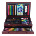 Art 101 Doodle & Draw Multimedia Wood Art Set - 136 PieceSet-Includes a variety of coloring and painting mediums, including 60 crayons, 24 creamy and pigmented oil pastels, and 24 watercolor cakes