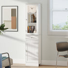 Kleankin Storage Cabinet with Multiple Shelves & Drawer - White-Constructed of P2 grade MDF for long-term use    