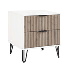 Manhattan Comfort DUMBO 20.07" Modern 2-Drawer Nightstand - White/Rustic Grey-17.73" L x 20.07" W x 21.65" H