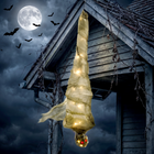 HOMCOM 6' Life Size Hanging Mummy with Sound Touch Activation - Yellow-Green-Light Colour: Warm White, Red 