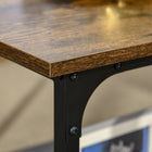 HOMCOM Rustic Coffee Table with Shelves - Rustic Brown-Colour: Rustic Brown
