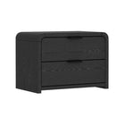 Manhattan Comfort Grace 28" Modern 2-Drawer Nightstand - Black-Metal recessed handles keep the drawer fronts clean, minimal, and refined