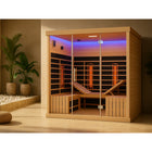 Westinghouse 6-Person Infrared Sauna with Light Therapy - 78" W x 57" D - Yellow Brown-Four Full spectrum heaters mixed with the carbon heaters