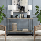 Hudson&Canal Liana 24" Tall Table Lamp with Fabric Shade - Marble/Black/White-Rated for one 60W incandescent bulb - 9W LED bulb, 13W fluorescent (CFL) bulb, or 9W self-ballasted LED bulb, E26-base bulb, Bulb not included