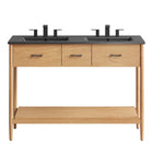 Modway Zaire 48" Double Sink Bathroom Vanity - Natural/Black-Assembly Required
