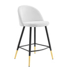 Modway Cordial Fabric Counter Stools - White - Set of 2-Assembly Required