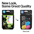 HP 923 Ink Cartridge - Standard Yield - Black, Cyan, Magenta, and Yellow - 4 Pack-Up to twice as many prints with Original HP ink compared to non-HP ink