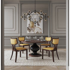 Manhattan Comfort Pulitzer 18.1" Traditional Faux Leather Upholstered Dining Chairs - Camel and Walnut - Set of 2-Frame Made of Solid Beech Wood with Rich Walnut Finish