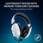 Razer Blackshark V2 X (Playstation Licensed) Headset - White -Lightweight design with memory foam: Thick headband padding and leatherette ear cushions for a plush fit and feel
