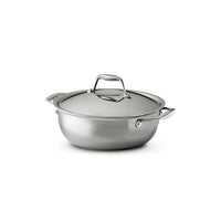 Tramontina 4 Qt Stainless Steel Tri-Ply Universal Pan with Lid - NSF-Certified - Induction-Ready-Tri-ply clad construction with aluminum core ensures even heat distribution and precise cooking control