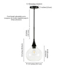Hudson&Canal Ida 9.5" Wide Pendant with Glass Shade - Matte Black/Clear-Clean with a soft, dry cloth and no harsh chemicals or abrasive cleaning materials