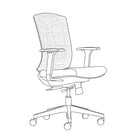 Heartwood ECO-MB Jupiter Series Echo Mesh Mid-Back and Fabric Chair, Black-Dimensions 37.75 to 41.75" H x 26" W x 26" D