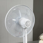 HOMCOM 51" H Pedestal Fan with Tilted Head and Timer for Bedroom - White-Control panel controls on/off, speed, swing, timer 