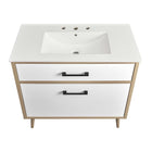 Modway Maverick 36" Bathroom Vanity - White/Oak-Fixtures Not Included