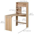 HOMCOM 43.25" Nordic Style Computer Desk - Oak Colour-Comes with a storage shelf for managing office supplies and keep your items within easy reach