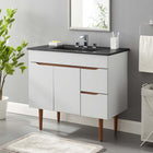 Modway Harvest 36" Bathroom Vanity - Grey/Black-Two Storage Drawers