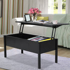 HOMCOM 39" Modern Lift Top Coffee Table with Hidden Storage Compartment - Black-Maximizes storage possibilities in minimal space