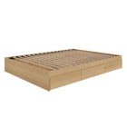 Nexera 3-Drawer Storage Bed Frame - Full Size - Natural Maple-3 drawers mounted on metal slides that can be installed on the left or the right side of the bed, at your convenience