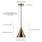 Hudson&Canal Zeno 8.5" Wide Pendant with Metal Shade - Brass/Brass-8