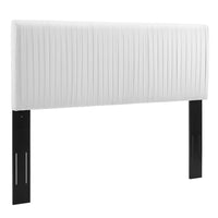 Modway Eloise Channel Tufted Performance Velvet Full/Queen Headboard - White-Channel Tufted Full/Queen Headboard