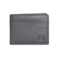Club Rochelier Men's Slim Wallet with Zippered Pocket - Charcoal Grey-Bi-fold design
