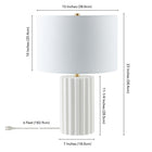 Hudson&Canal Seren 23" Tall Table Lamp with Fabric Shade - Matte White/Brass/White-Product Dimensions: 15" L x 15" W x 23" H