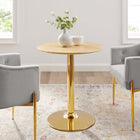 Modway Verne 28" Dining Table - Gold Natural-MDF Tabletop