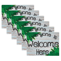 Ashley Productions Smart Poly Computer Mouse Pad - Everyone is Welcome Here - Beech Wood/Greenery - 6 Pack-Start your day on the right note with these stylish and functional accessories that feature inspiring quotes and positive sayings.