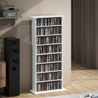 HOMCOM Slim Media Storage Cabinet - White-Material: Particleboard