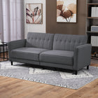 HOMCOM Modern Convertible Sofa Bed - Charcoal Grey-The pocket spring system provides a more stretchy and bouncy sitting experience