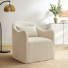 Modway Bardot Slipcovered Striped Accent Chair - Oatmeal Stripe-Striped Upholstery