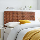 Modway Sparta Weave Vegan Leather Full Headboard with - Walnut Brown-Vegan Leather Basketweave