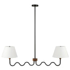 Modway Sunlit Squiggle 2-Arm Pendant Light - Walnut/Black-Requires Two E26 25W Bulbs (Not Included)