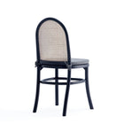 Manhattan Comfort Paragon 17.52" Industry Chic Upholstered Dining Chair - Black and Grey - Set of 4-Unique Tall Round Backrest for Style and Comfort