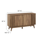 Modway Eudora 60" Sideboard - Walnut-Adjustable Shelves