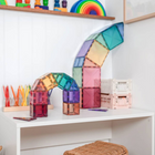 Connetix Pastel Starter Pack - 64 Pieces-Compatible with the entire Connetix range as well as other magnetic tile brands