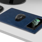 General Supply Goods + Co PU Leather Qi Charging Mouse Pad - Navy-Product Standard: Qi Standard