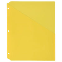 JAM Paper Plastic Binder Pockets - 11 3/16 x 9 1/4 - Yellow - 6 Pack-Colour: Yellow