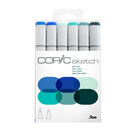 Copic Sketch Dual Tipped Ink Markers - Sea & Sky Tones - Set of 6-Color Consistency and Quality